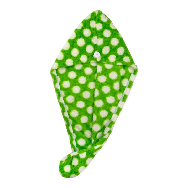 Easy Dry Microfiber Hair Wrap Towel- Green Goblet Polka