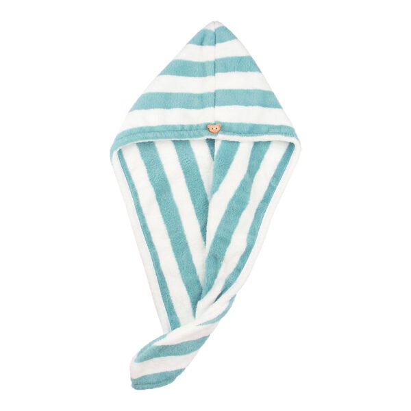 Easy Dry Microfiber Hair Wrap Towel- Teal Stripes