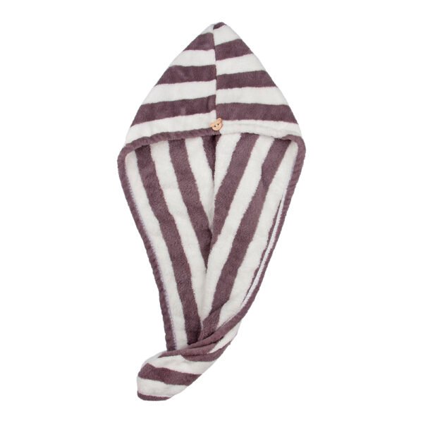 Easy Dry Microfiber Hair Wrap Towel- Chocolate Stripes