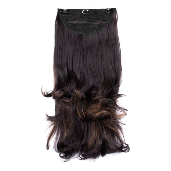 24 Inch Out Curl Golden Highlights Clip-In Hair Extensions
