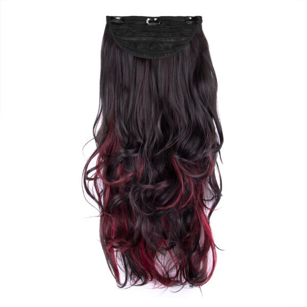 24 Inch Out Curl Burgundy Clip-In Hair Extensions