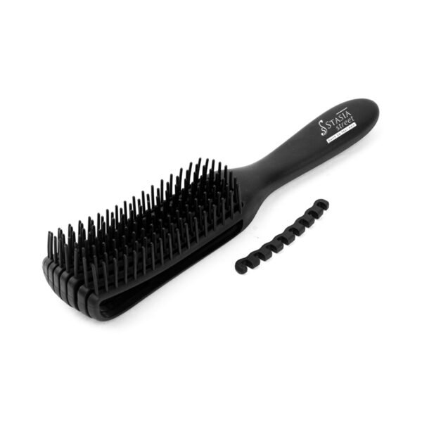 Hair Detangler Brush with Spacing Clip - Black