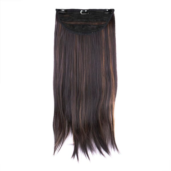 18 Inch Straight Golden Highlights Clip-In Hair Extensions