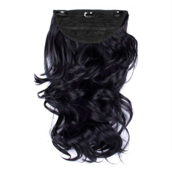 18 Inch Out Curl Jet Black Clip-In Hair Extensions