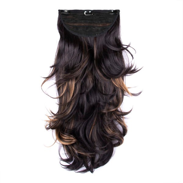 18 Inch Out Curl Golden Highlights Clip-In Hair Extensions