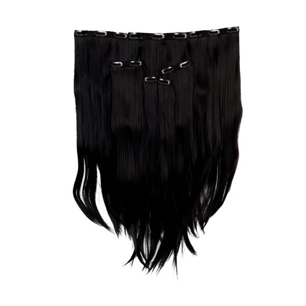 24 Inch Straight 7 Set Natural Black Volumizer Clip-In Hair Extensions